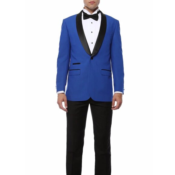Mens Slim Fit Shawl Tuxedo in Royal Blue - Picture 1 of 2
